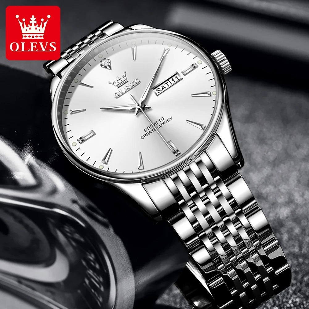 OLEVS 2929 Men's Business Quartz Watch - Waterproof Steel