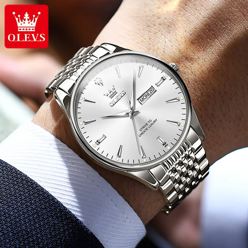 OLEVS 2929 Men's Business Quartz Watch - Waterproof Steel
