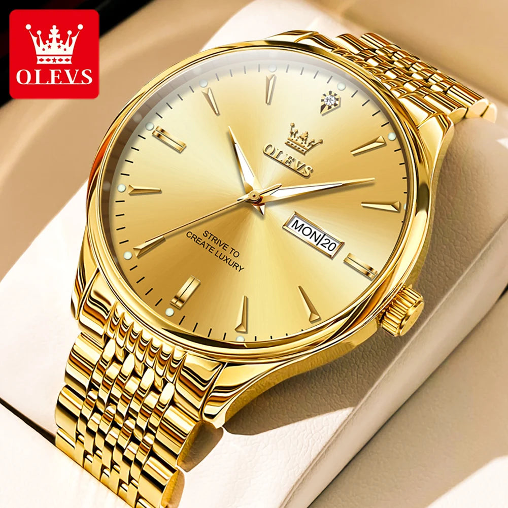 OLEVS 2929 Men's Business Quartz Watch - Waterproof Steel