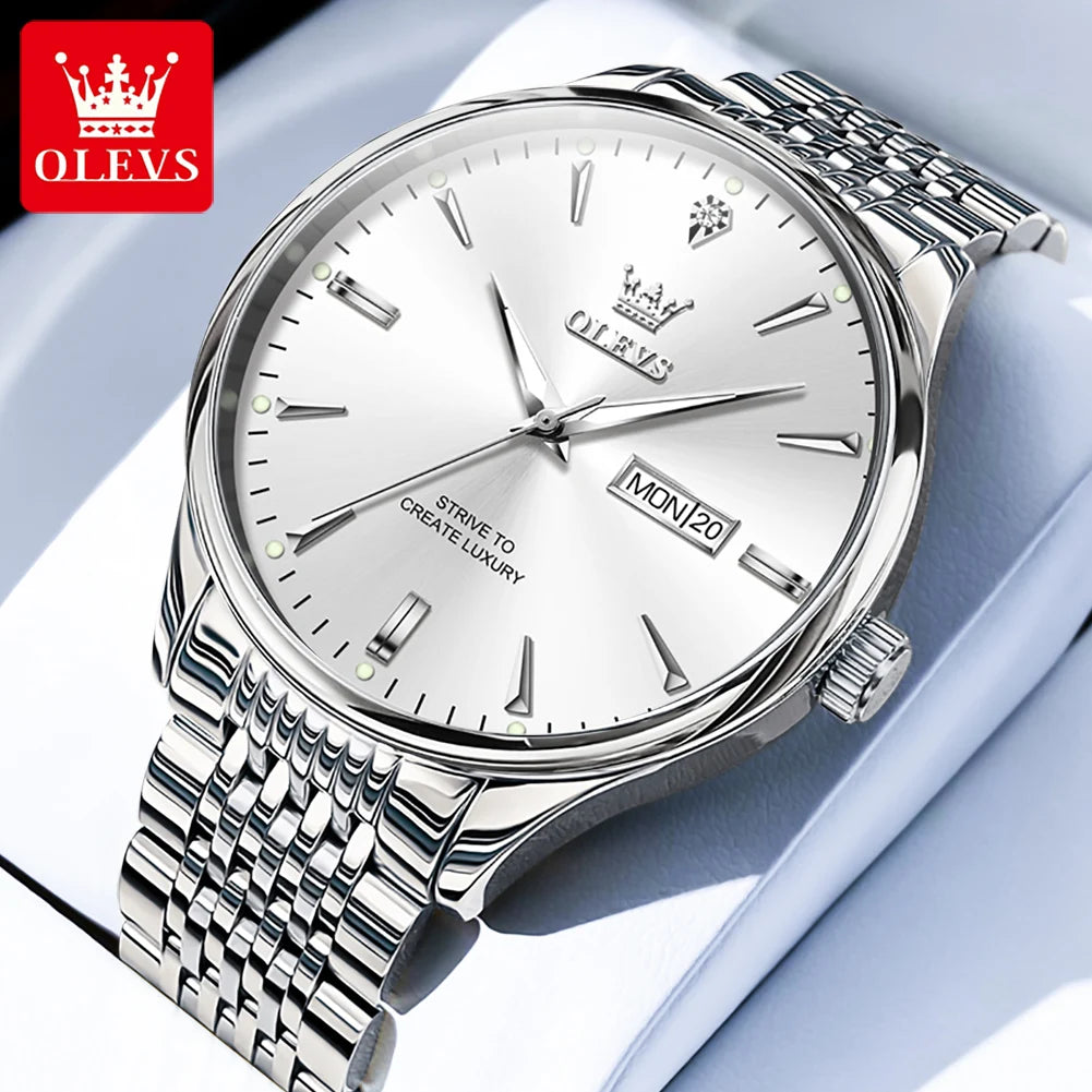 OLEVS 2929 Men's Business Quartz Watch - Waterproof Steel