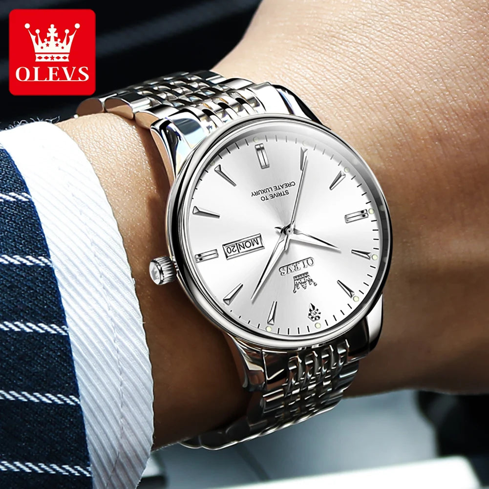 OLEVS 2929 Men's Business Quartz Watch - Waterproof Steel